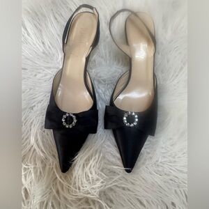 Elegant Black Heels with Bow Accent